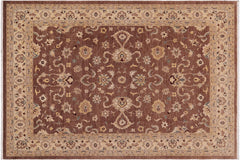 handmade Traditional Kafkaz Brown Beige Hand Knotted RECTANGLE 100% WOOL area rug 9x11