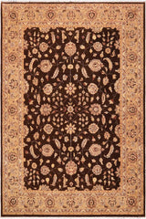 handmade Traditional Kafkaz Brown Tan Hand Knotted RECTANGLE 100% WOOL area rug 9 x 12