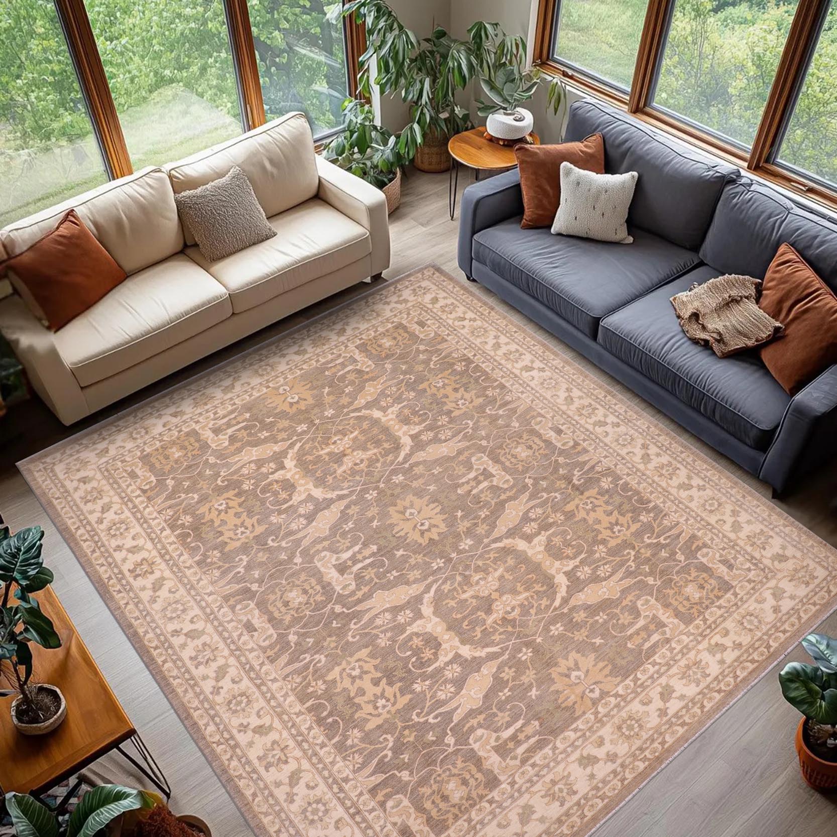 handmade Transitional Kafkaz Greenish Gr Ivory Hand Knotted RECTANGLE 100% WOOL area rug 10' x 14'