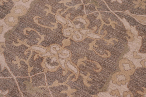 handmade Transitional Kafkaz Greenish Gr Ivory Hand Knotted RECTANGLE 100% WOOL area rug 10' x 14'