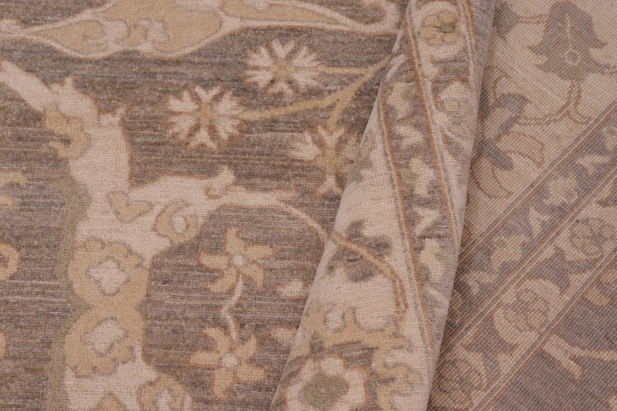 handmade Transitional Kafkaz Greenish Gr Ivory Hand Knotted RECTANGLE 100% WOOL area rug 10' x 14'