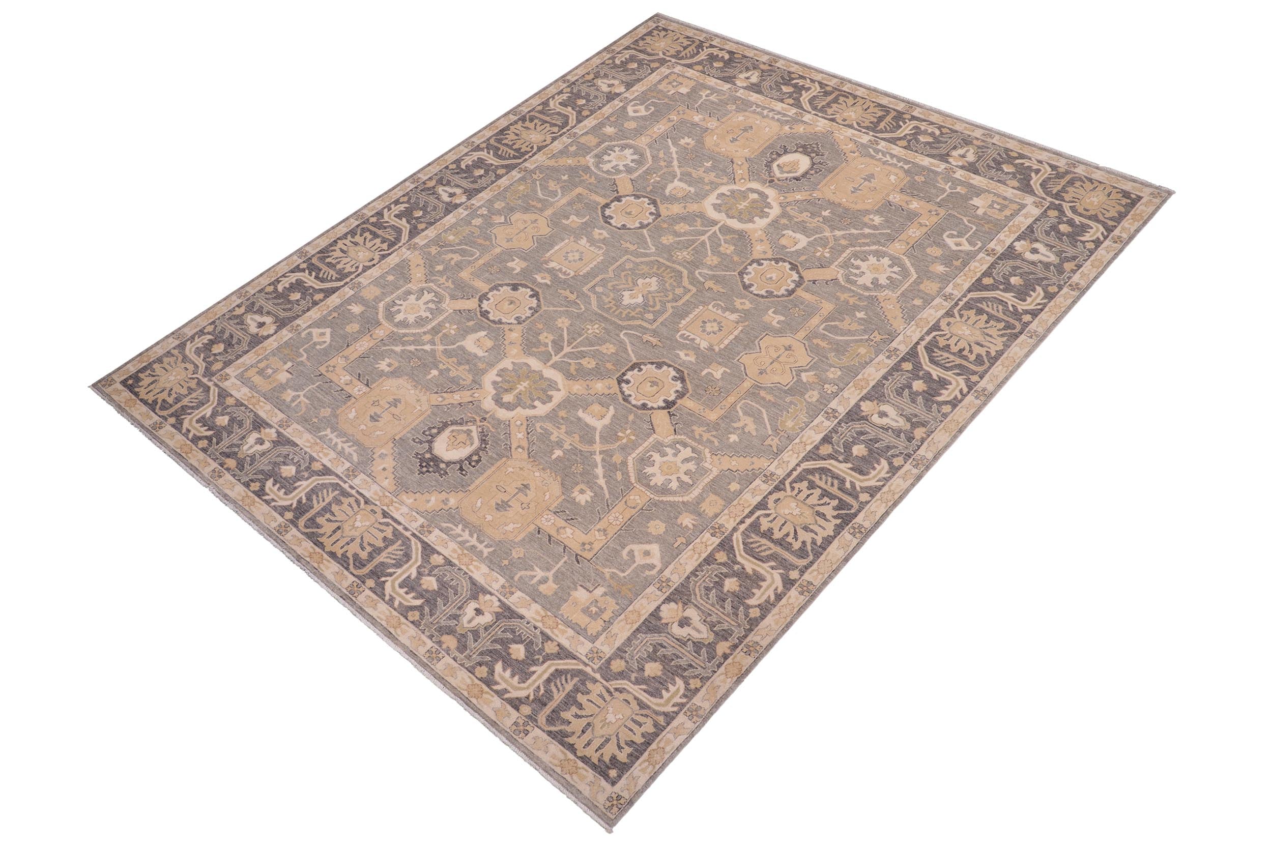 handmade Traditional Kafkaz Lt. Gray Gray Hand Knotted RECTANGLE 100% WOOL area rug 9x12