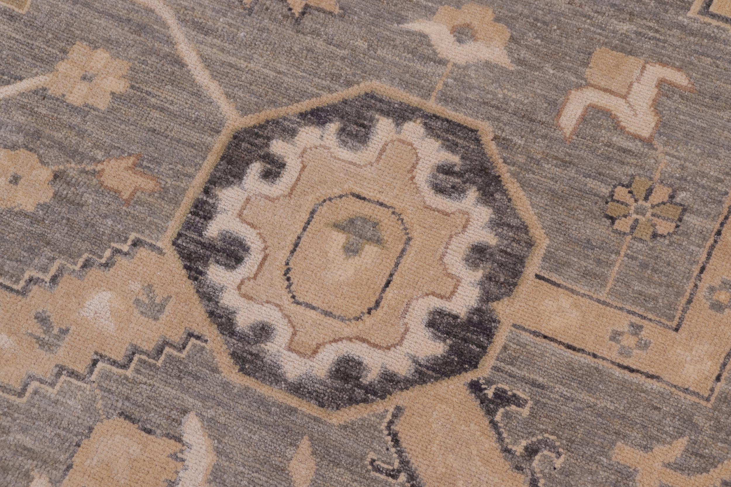 handmade Traditional Kafkaz Lt. Gray Gray Hand Knotted RECTANGLE 100% WOOL area rug 9x12