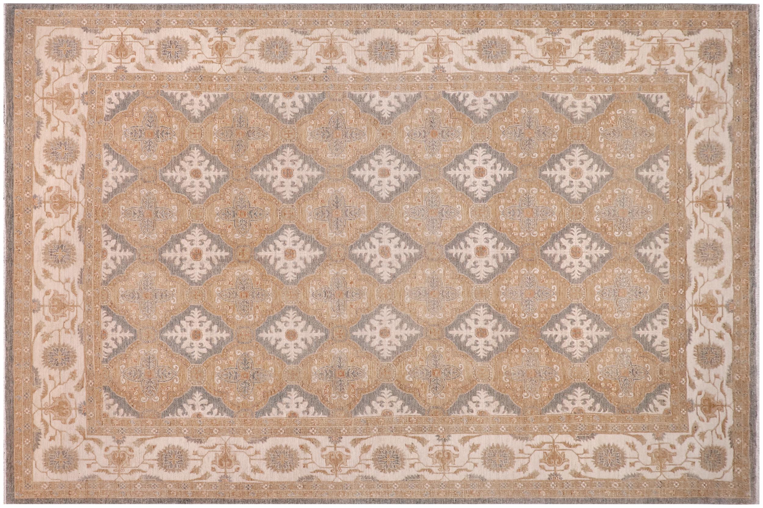 handmade Transitional Kafkaz Gray  Hand Knotted RECTANGLE 100% WOOL area rug 10' x 15'