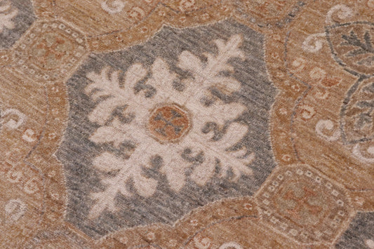 handmade Transitional Kafkaz Gray  Hand Knotted RECTANGLE 100% WOOL area rug 10' x 15'