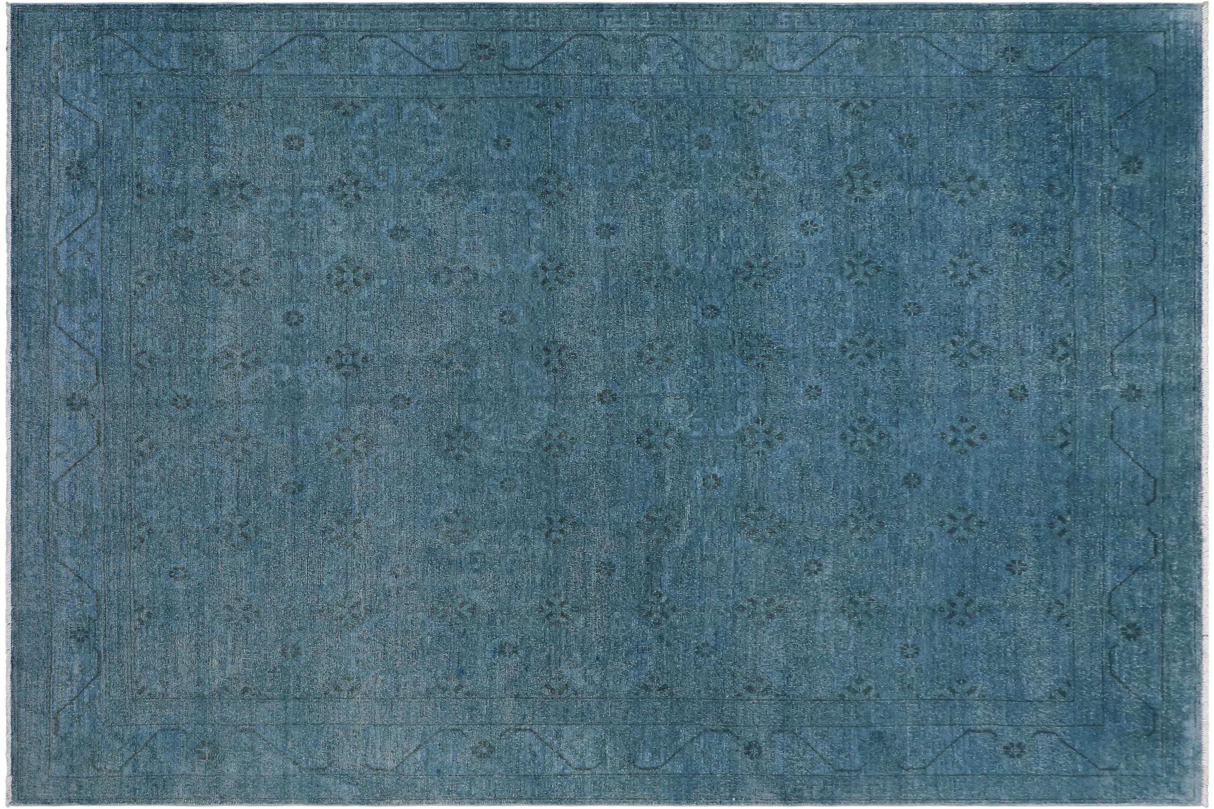 handmade Over Dyed Over Dyed Bluish Gray Gray Hand Knotted RECTANGLE 100% WOOL area rug 8' x 10'