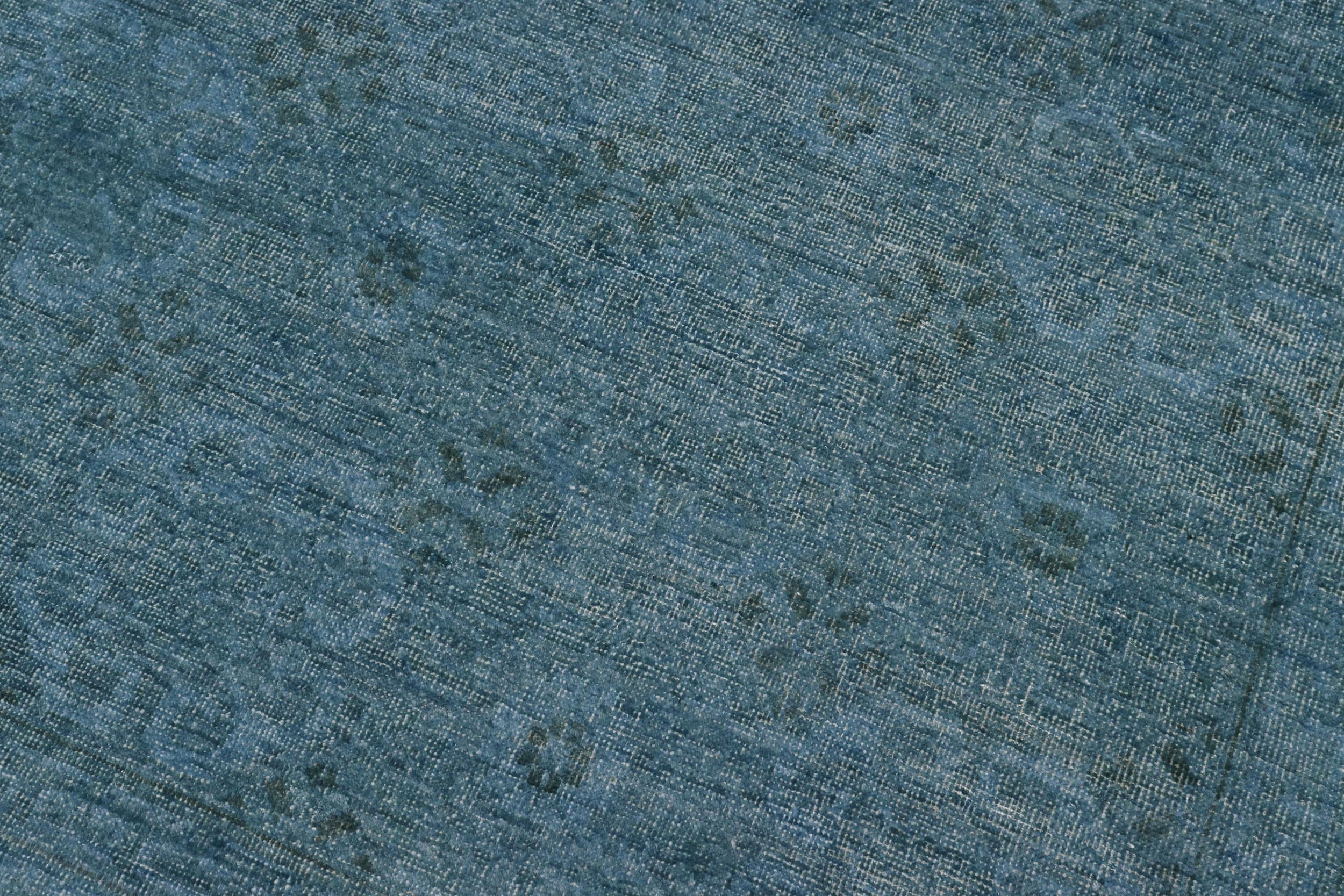 handmade Over Dyed Over Dyed Bluish Gray Gray Hand Knotted RECTANGLE 100% WOOL area rug 8' x 10'