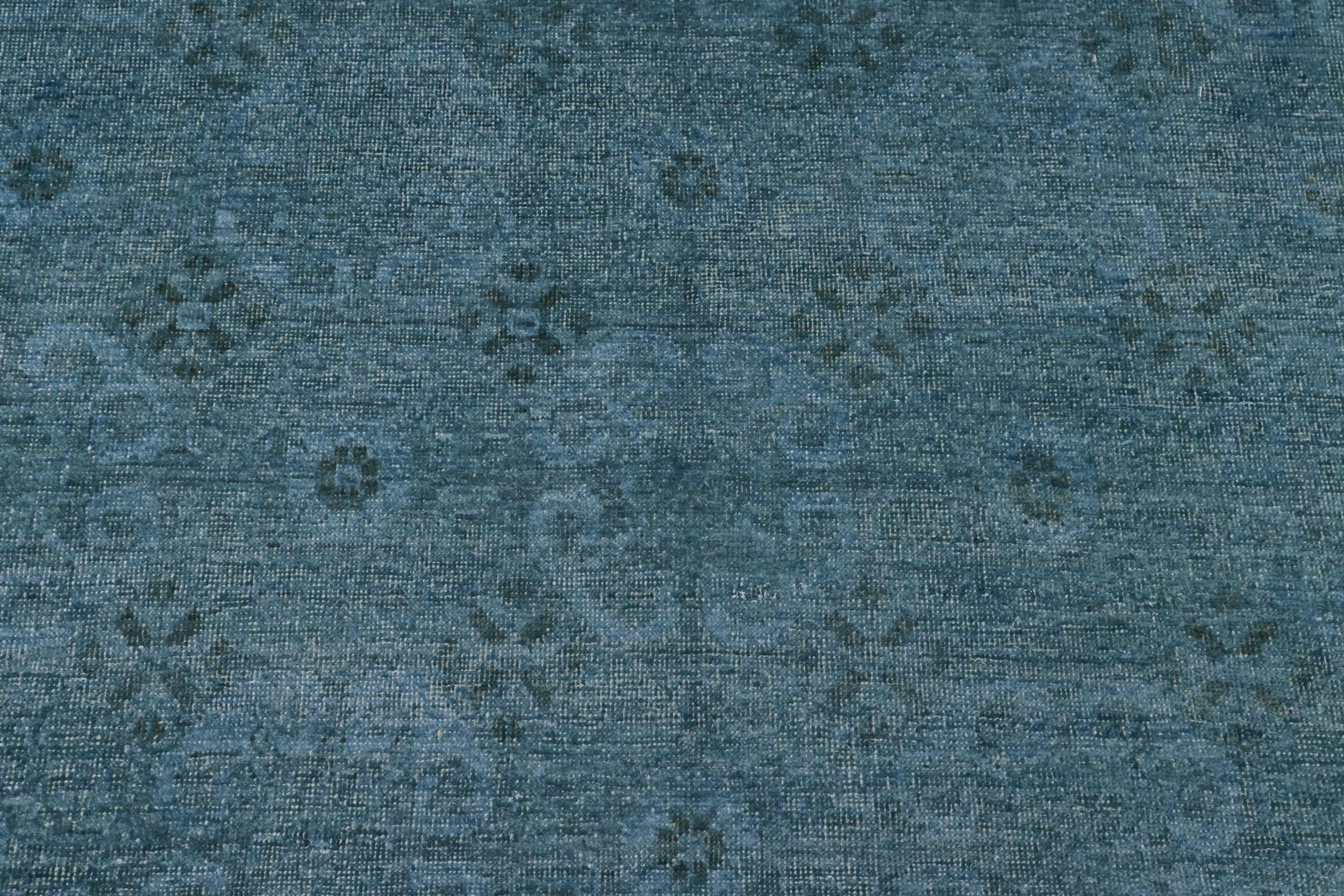 handmade Over Dyed Over Dyed Bluish Gray Gray Hand Knotted RECTANGLE 100% WOOL area rug 8' x 10'