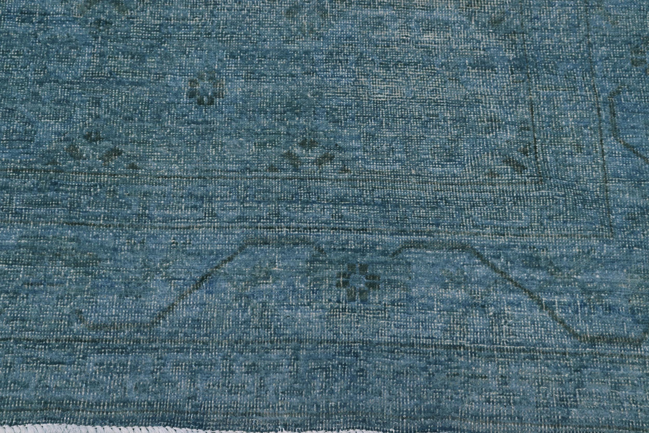 handmade Over Dyed Over Dyed Bluish Gray Gray Hand Knotted RECTANGLE 100% WOOL area rug 8' x 10'