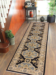 handmade Transitional Kafkaz Blue Ivory Hand Knotted RUNNER 100% WOOL area rug 3' x 10'