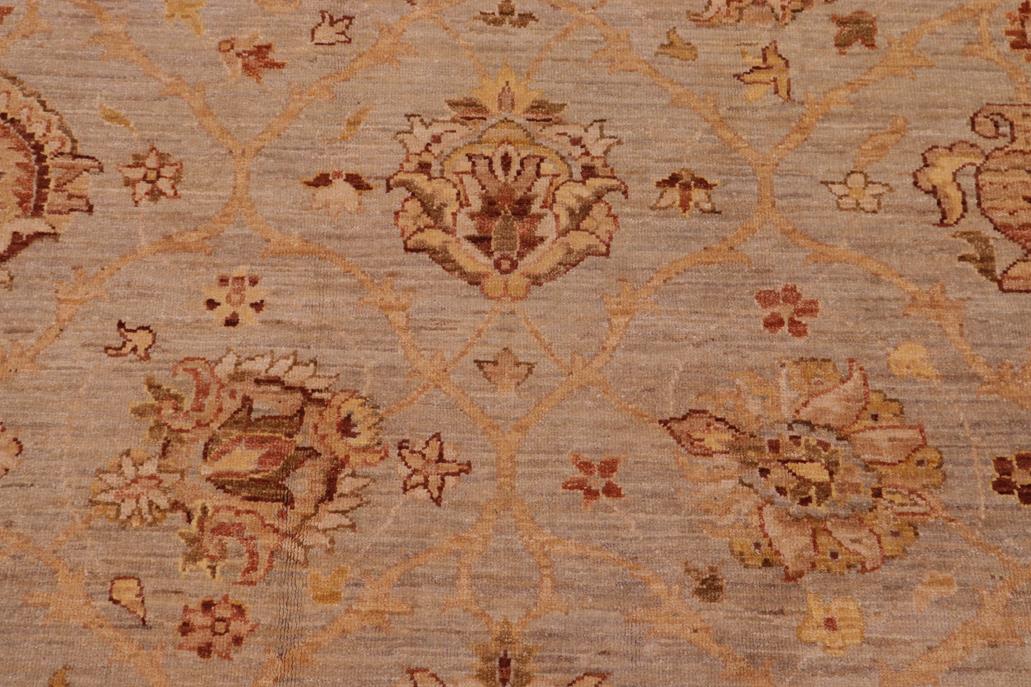 handmade Transitional Kafkaz Bluish Gray Tan Hand Knotted RECTANGLE 100% WOOL area rug 9 x 11