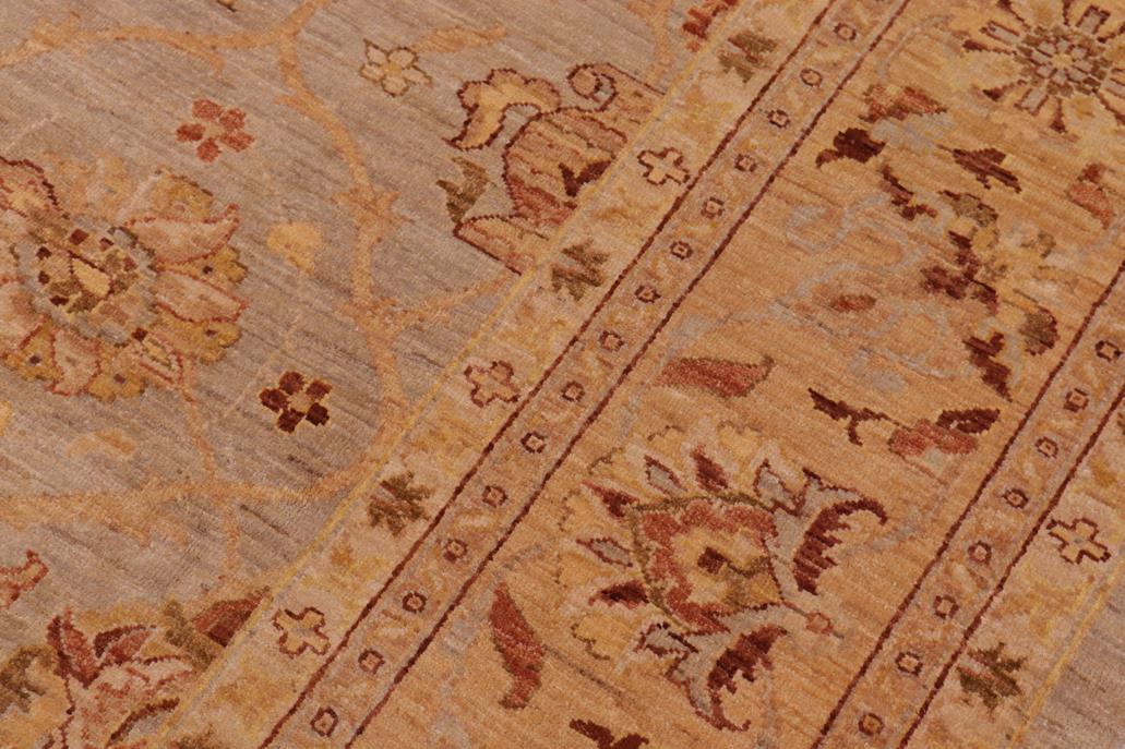 handmade Transitional Kafkaz Bluish Gray Tan Hand Knotted RECTANGLE 100% WOOL area rug 9 x 11