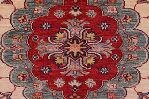 handmade Geometric Super Kazak Blue Red Hand Knotted RECTANGLE 100% WOOL area rug 9' x 12'