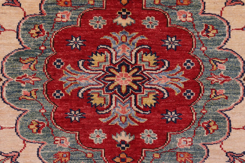 handmade Geometric Super Kazak Blue Red Hand Knotted RECTANGLE 100% WOOL area rug 9' x 12'
