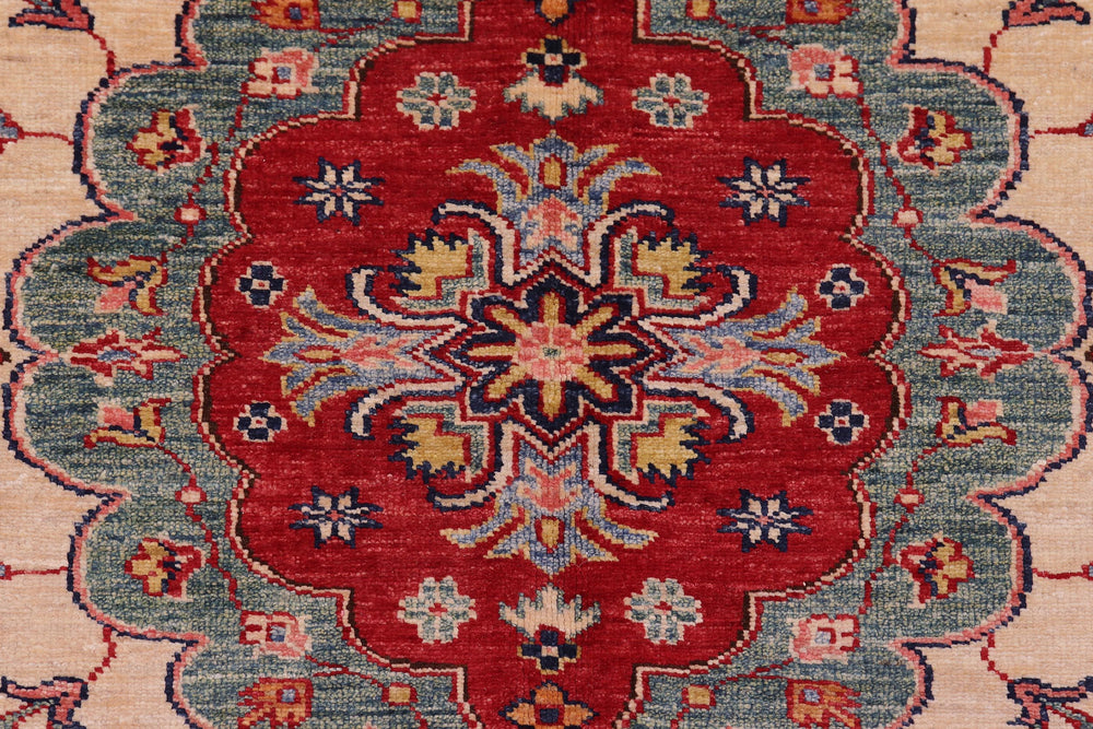 handmade Geometric Super Kazak Blue Red Hand Knotted RECTANGLE 100% WOOL area rug 9' x 12'
