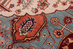 handmade Traditional Kafkaz Blue Beige Hand Knotted RECTANGLE 100% WOOL area rug 8 x 12
