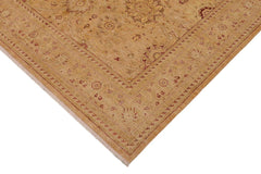 handmade Traditional Kafkaz Tan Red Hand Knotted RECTANGLE WOOL&SILK area rug 9 x 12