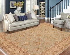 handmade Traditional Kafkaz Lt. Gray Lt. Green Hand Knotted RECTANGLE 100% WOOL area rug 9x12