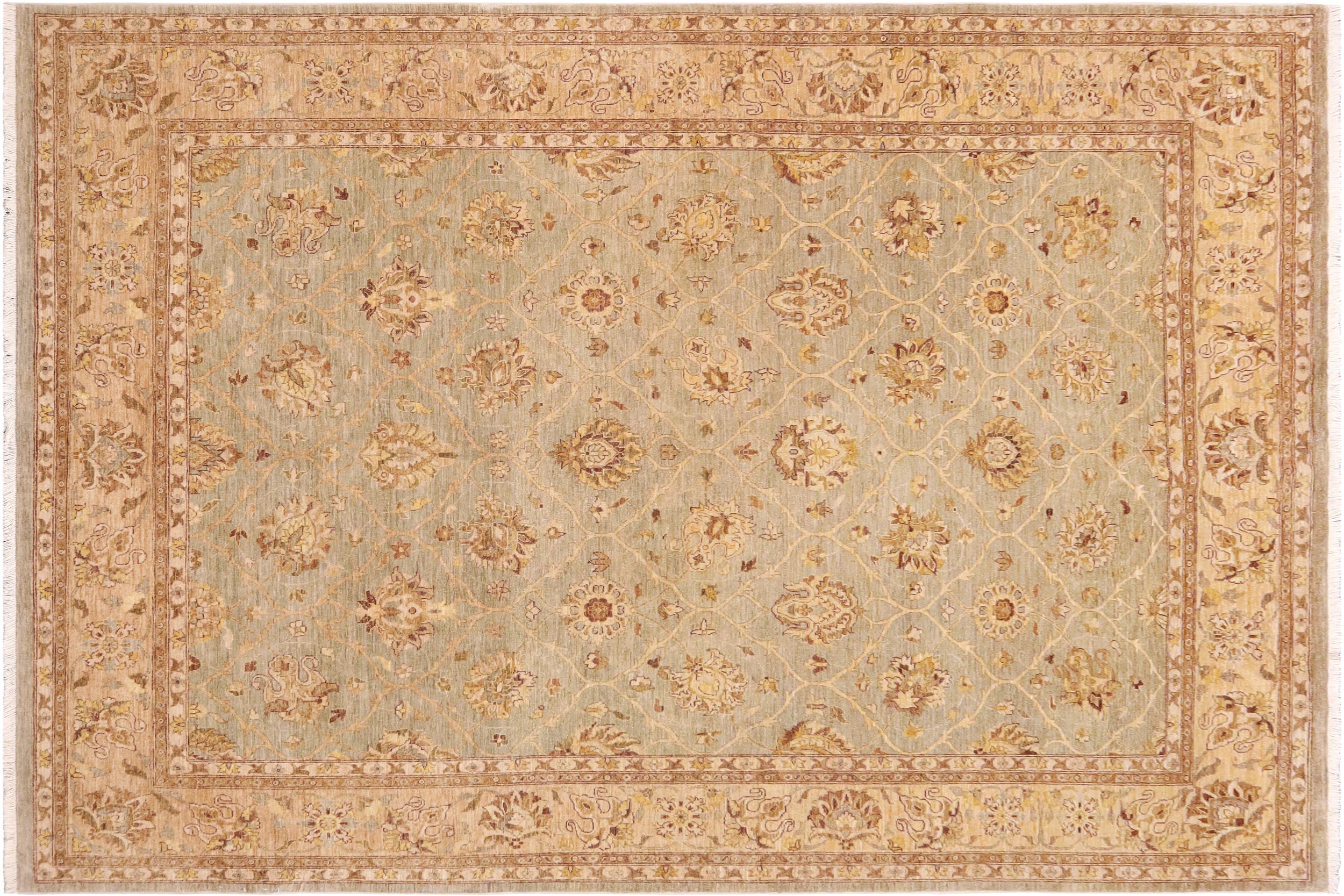 handmade Traditional Kafkaz Lt. Gray Lt. Green Hand Knotted RECTANGLE 100% WOOL area rug 9x12