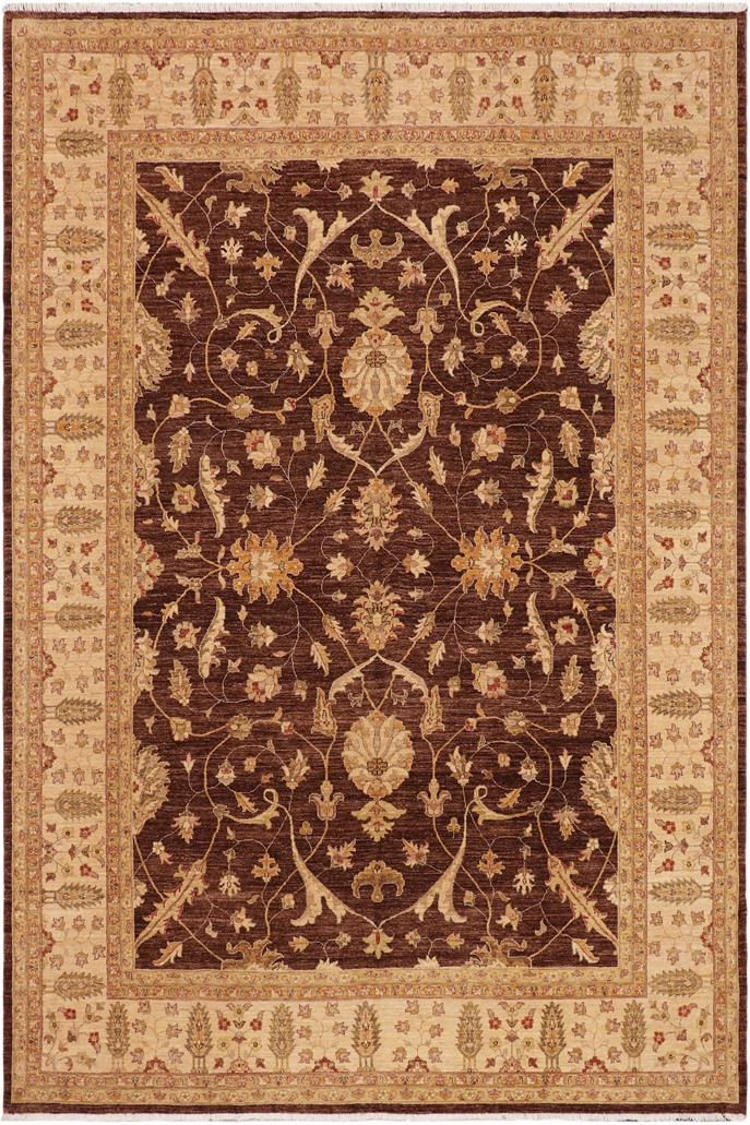 handmade Traditional Kafkaz Brown Beige Hand Knotted RECTANGLE 100% WOOL area rug 9 x 11