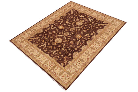 handmade Transitional Kafkaz Brown Beige Hand Knotted RECTANGLE 100% WOOL area rug 9' x 11'
