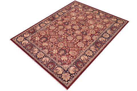 handmade Transitional Kirman Aubergine Blue Hand Knotted RECTANGLE 100% WOOL area rug 6x9