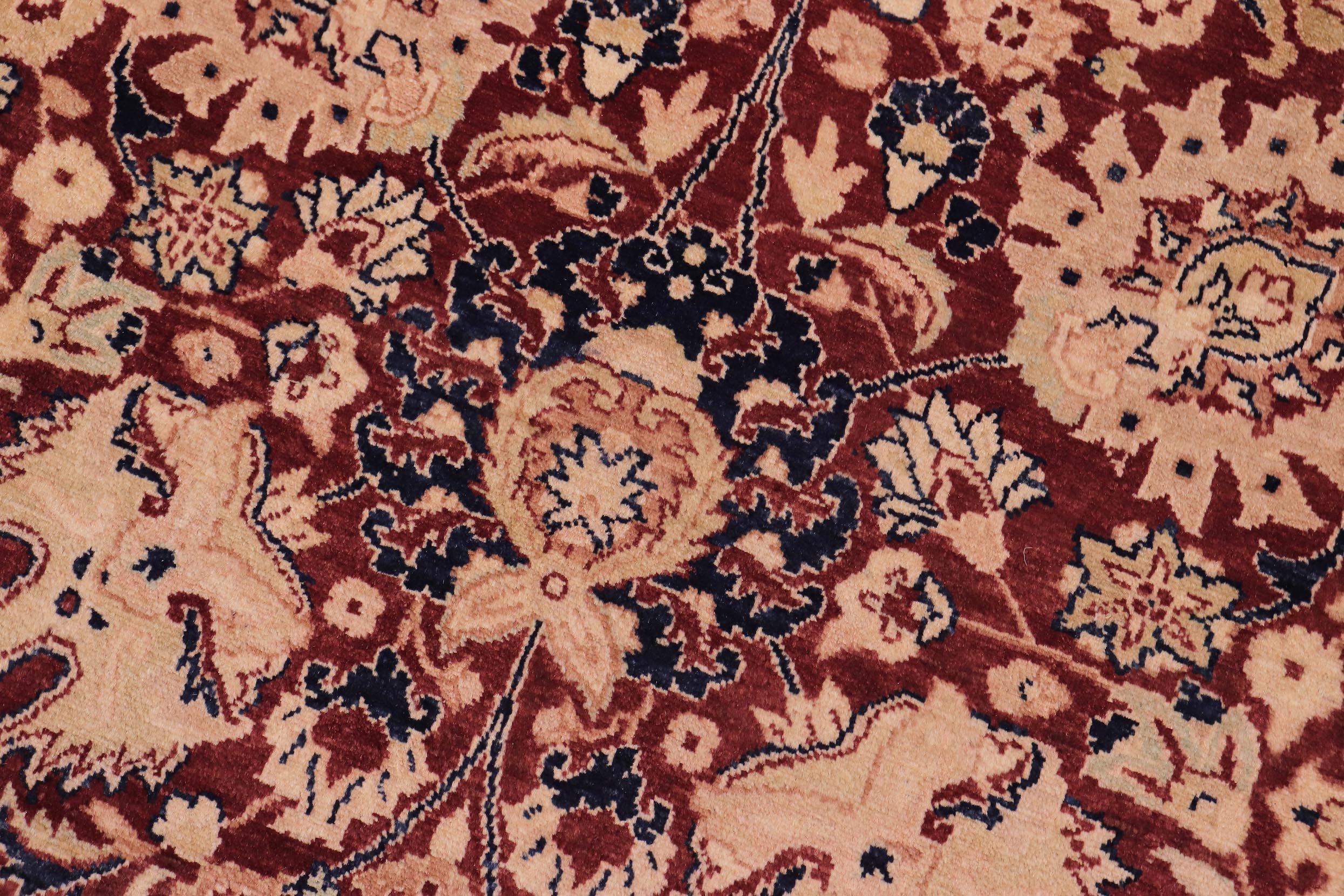 handmade Transitional Kirman Aubergine Blue Hand Knotted RECTANGLE 100% WOOL area rug 6x9