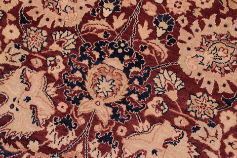 handmade Transitional Kirman Aubergine Blue Hand Knotted RECTANGLE 100% WOOL area rug 6x9