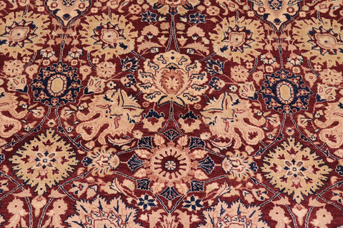 handmade Transitional Kirman Aubergine Blue Hand Knotted RECTANGLE 100% WOOL area rug 6x9