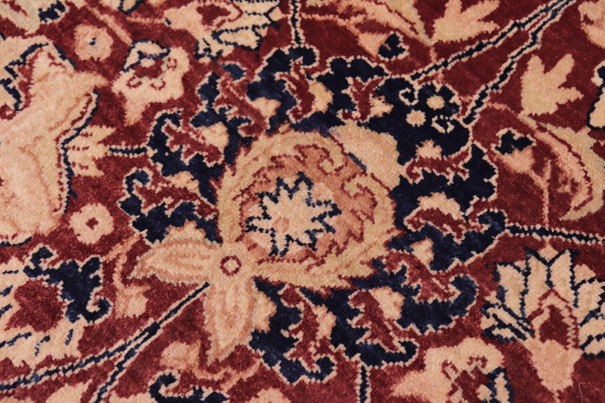 handmade Transitional Kirman Aubergine Blue Hand Knotted RECTANGLE 100% WOOL area rug 6x9
