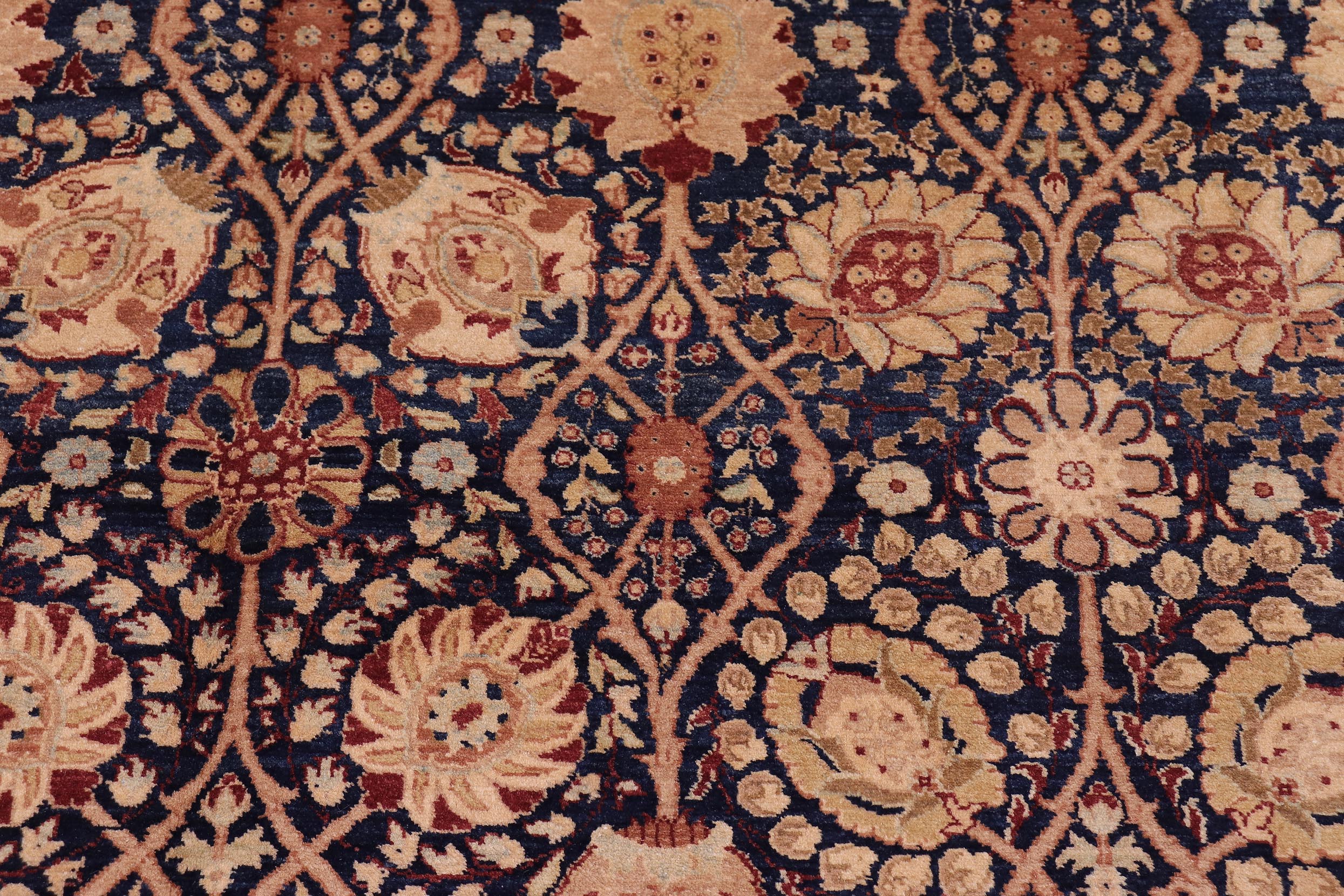 handmade Transitional Tabriz Blue Blue Hand Knotted RECTANGLE 100% WOOL area rug 6x9