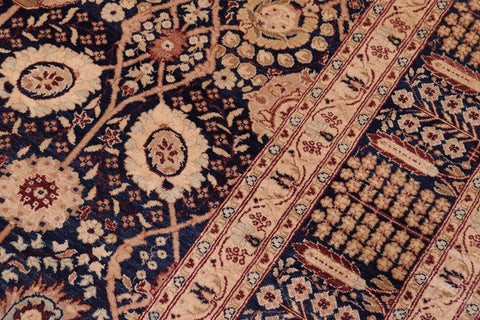 handmade Transitional Tabriz Blue Blue Hand Knotted RECTANGLE 100% WOOL area rug 6x9