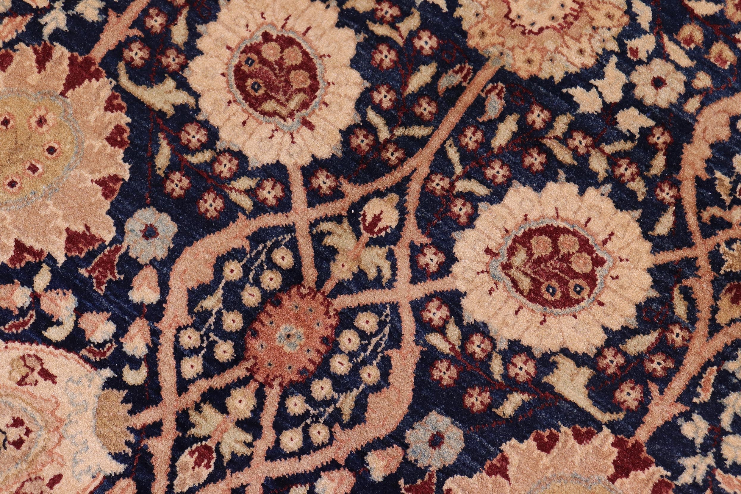 handmade Transitional Tabriz Blue Blue Hand Knotted RECTANGLE 100% WOOL area rug 6x9