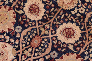 handmade Transitional Tabriz Blue Blue Hand Knotted RECTANGLE 100% WOOL area rug 6x9