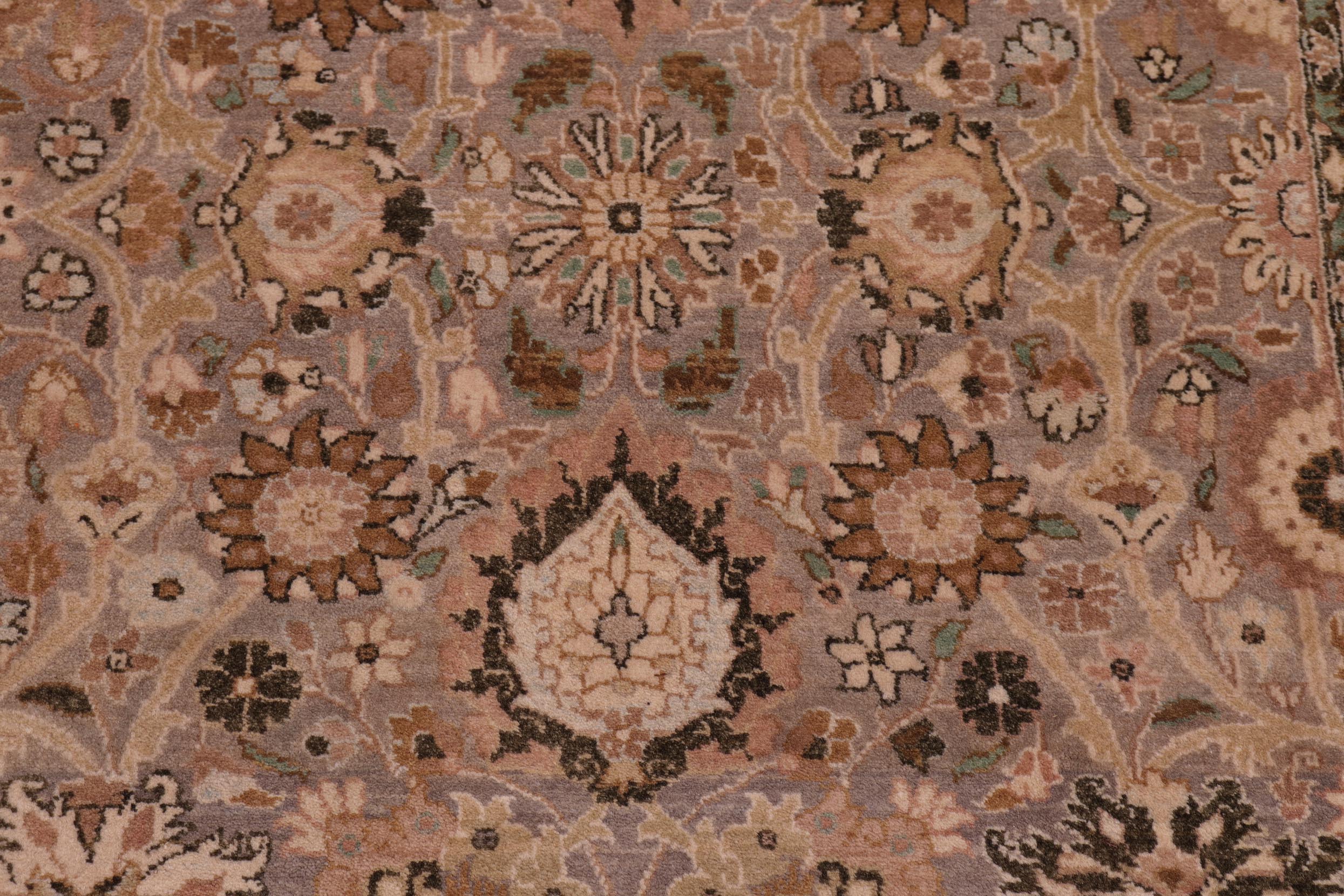 handmade Traditional Tabriz Gray Gold Hand Knotted RECTANGLE 100% WOOL area rug 6x9