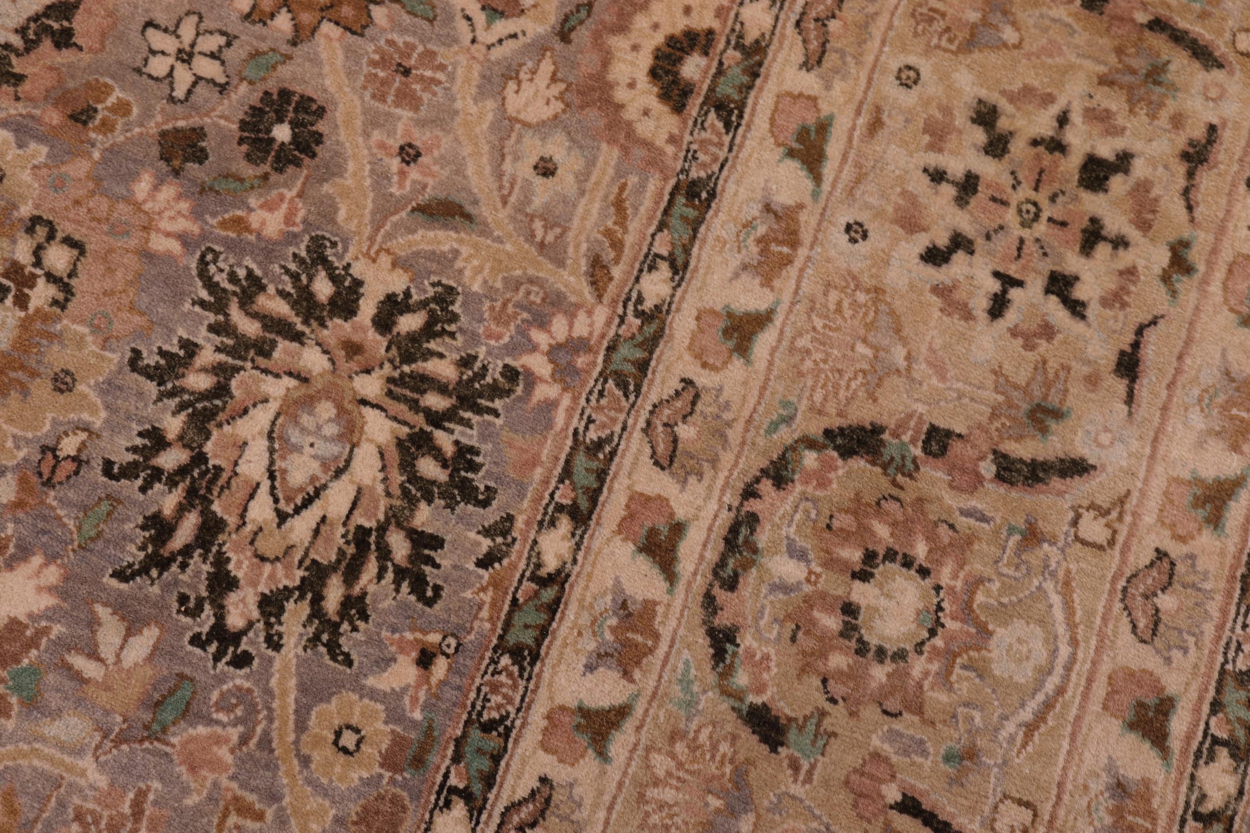 handmade Traditional Tabriz Gray Gold Hand Knotted RECTANGLE 100% WOOL area rug 6x9