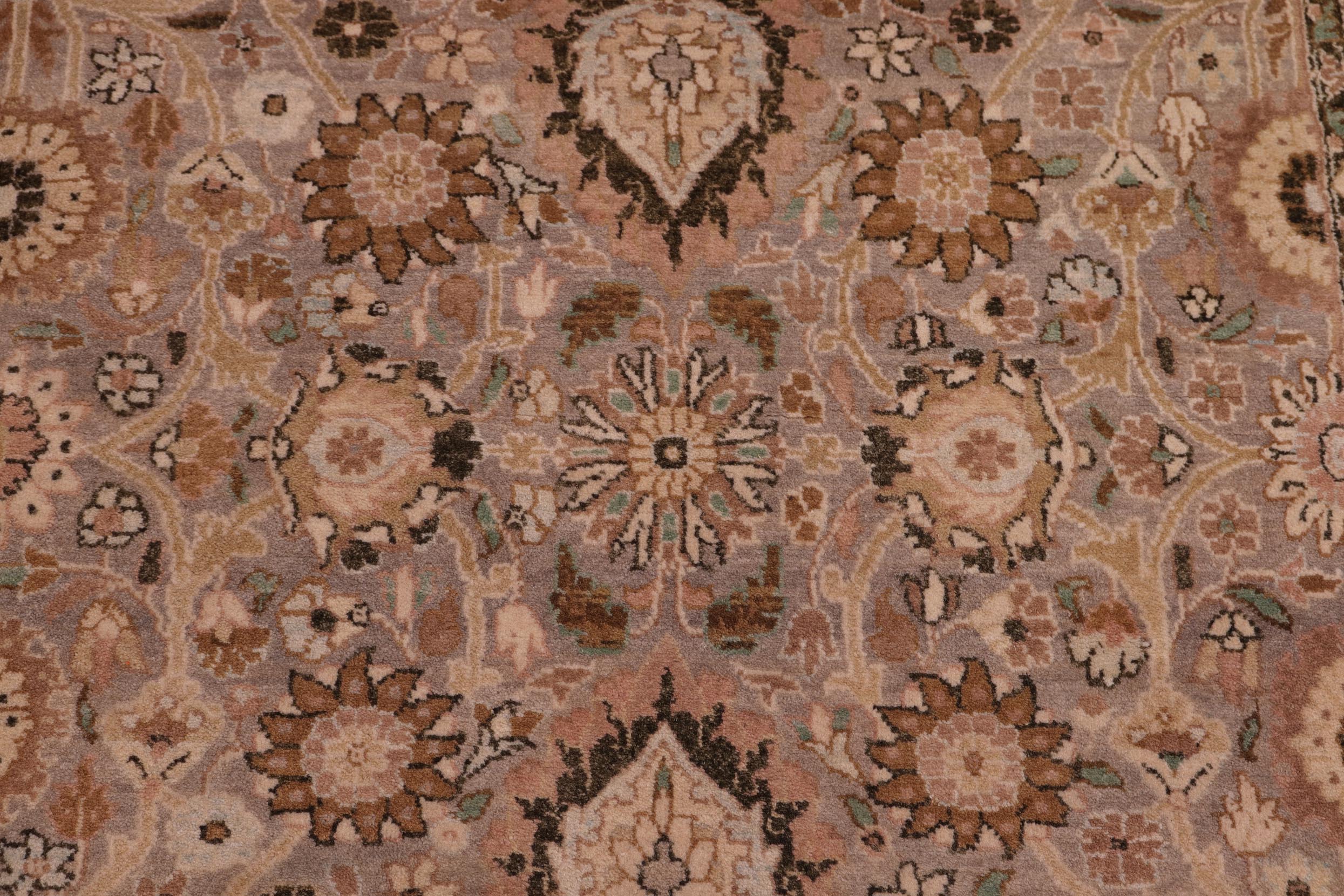 handmade Traditional Tabriz Gray Gold Hand Knotted RECTANGLE 100% WOOL area rug 6x9