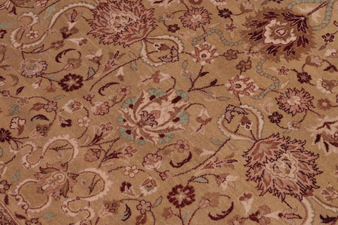 handmade Traditional Kashan Gold Aubergine Hand Knotted RECTANGLE 100% WOOL area rug 6x9