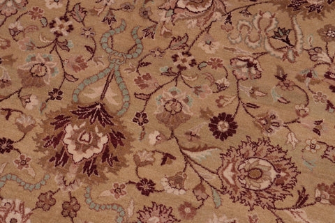 handmade Traditional Kashan Gold Aubergine Hand Knotted RECTANGLE 100% WOOL area rug 6x9