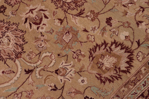handmade Traditional Kashan Gold Aubergine Hand Knotted RECTANGLE 100% WOOL area rug 6x9