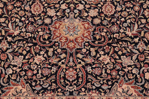 handmade Traditional Kashan Blue Tan Hand Knotted RECTANGLE 100% WOOL area rug 6x9