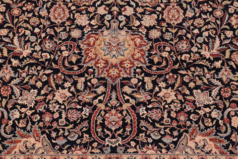 handmade Traditional Kashan Blue Tan Hand Knotted RECTANGLE 100% WOOL area rug 6x9