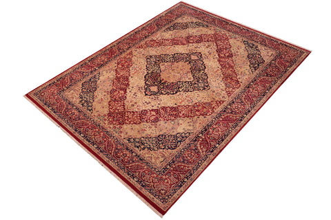 handmade Traditional Compartment Red Red Hand Knotted RECTANGLE 100% WOOL area rug 6x9