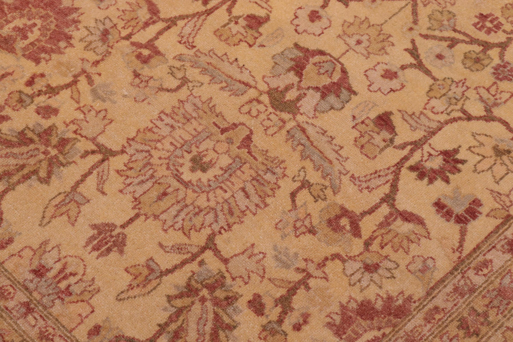 handmade Transitional Kafkaz Gold Lt. Gray Hand Knotted RECTANGLE 100% WOOL area rug 6' x 9'