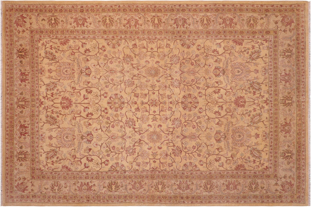 handmade Transitional Kafkaz Gold Lt. Gray Hand Knotted RECTANGLE 100% WOOL area rug 6' x 9'