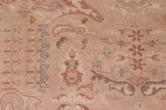 handmade Traditional Lahore Tan Ivory Hand Knotted RECTANGLE 100% WOOL area rug 6' x 9'