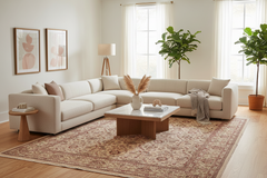 handmade Transitional Lahore Tan Gold Hand Knotted RECTANGLE 100% WOOL area rug 6' x 9'