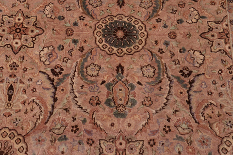 handmade Transitional Qaseem Bond Tan Lt. Green Hand Knotted RECTANGLE 100% WOOL area rug 6x9