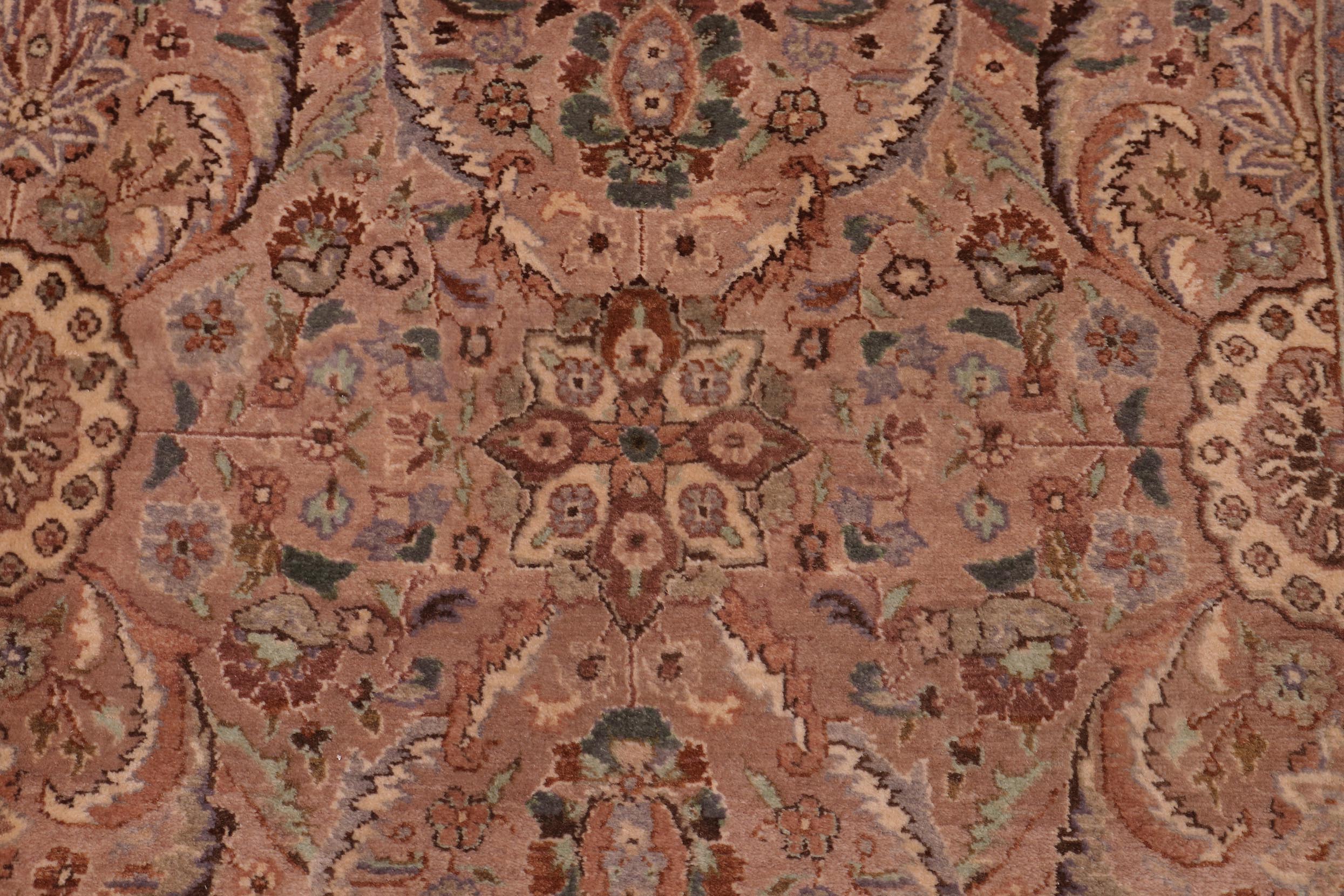 handmade Transitional Qaseem Bond Tan Lt. Green Hand Knotted RECTANGLE 100% WOOL area rug 6x9