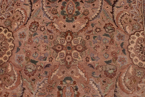 handmade Transitional Qaseem Bond Tan Lt. Green Hand Knotted RECTANGLE 100% WOOL area rug 6x9